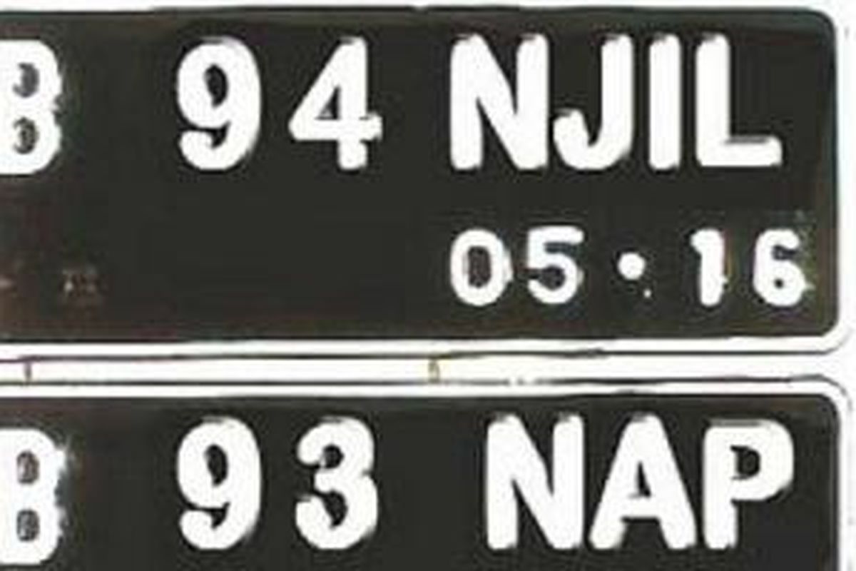 Ilustrasi tanda nomor kendaraan