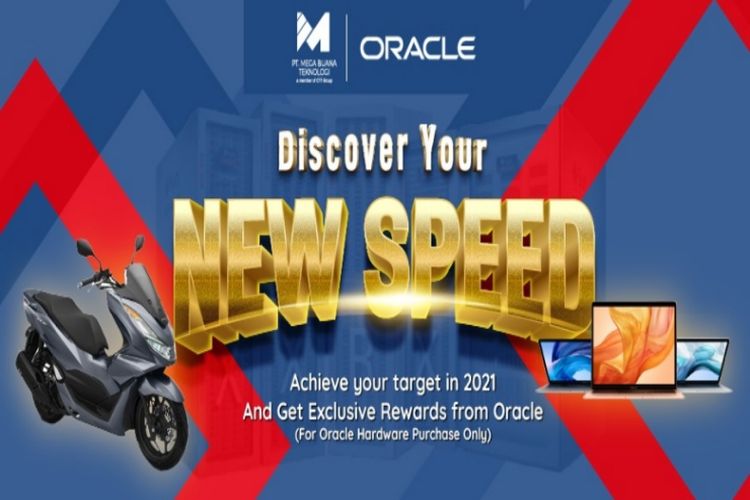 Dengan melakukan pembelian Oracle Database Appliance di PT Mega Buana Teknologi (MBT), pelanggan bisa berkesempatan mendapatkan laptop MacBook Air dan motor Honda PCX.