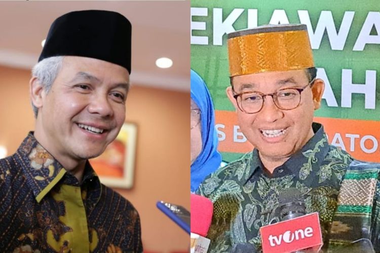 Ganjar Pranowo (kiri), Anies Baswedan 