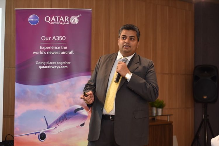Country Manager Qatar Airways untuk Indonesia, Ajay Jacob dalam acara kegiatan Experience Quisine Rabu, 26/2/2020