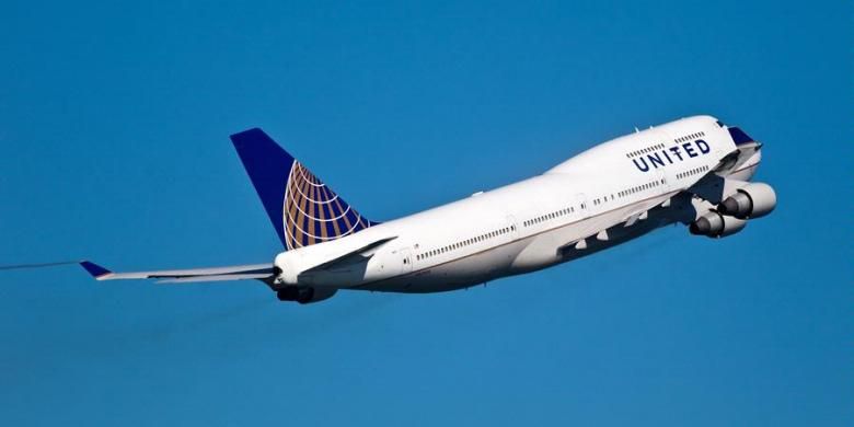 Sebuah pesawat terbang milik maskapai United Airlines.