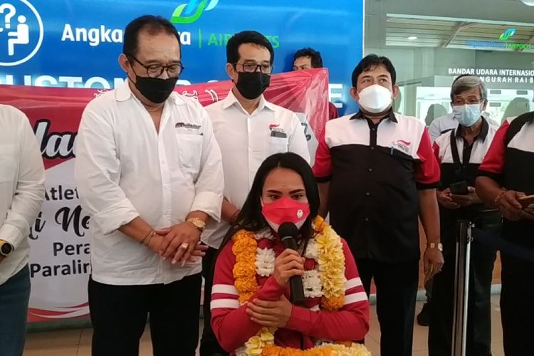 Ni Nengah Widiasih saat tiba di Bandara Internasional I Gusti Ngurah Rai Bali, Sabtu (4/9/2021).