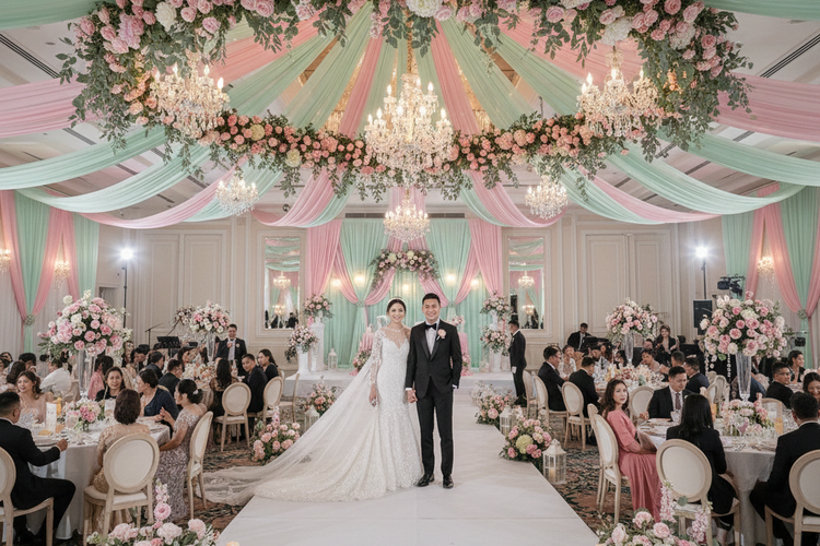 Ilustrasi dekorasi pernikahan.