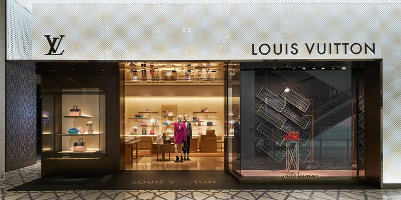 Ilustrasi butik resmi Louis Vuitton.