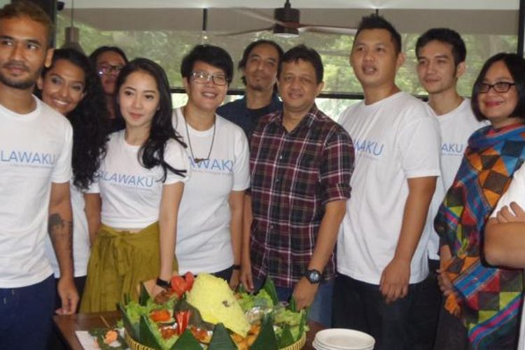 Jumpa pers dan syukuran film Salawaku di Ivy Restaurant, Brawijaya II, Jakarta Selatan, Selasa (18/10/2016).