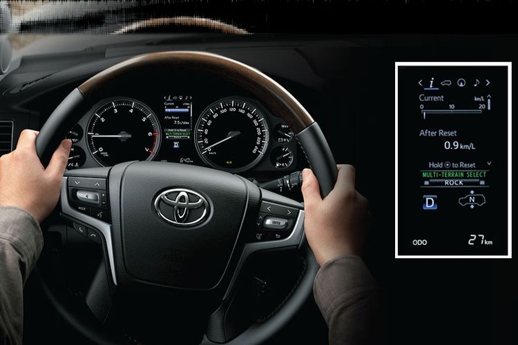 Notifikasi MID mobil hybrid Toyota.