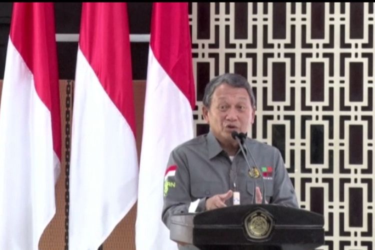 Indonesian energy minister Arifin Tasrif delivered his speech on Wednesday, July 27, 2022. (screen grab) 