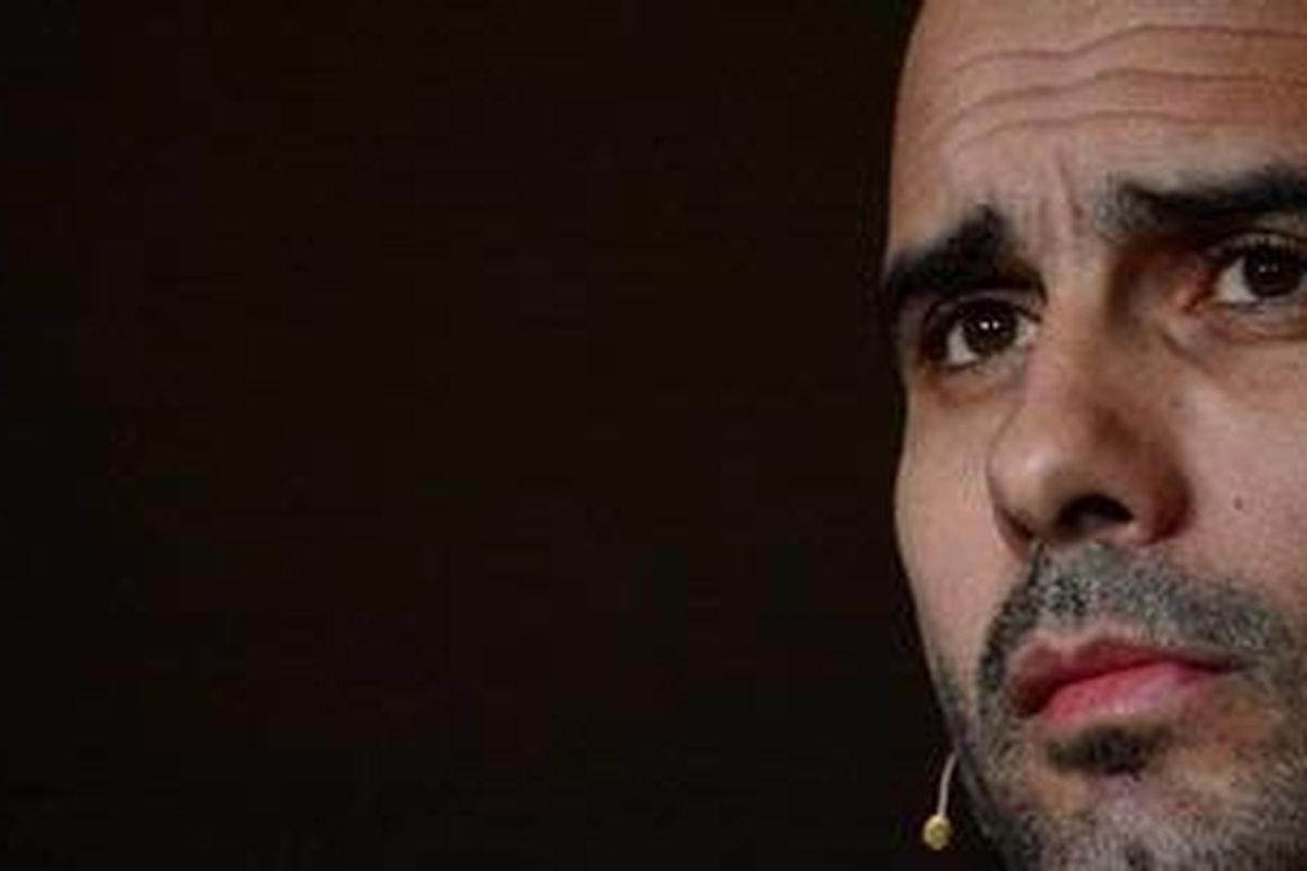 Pelatih asal Spanyol, Josep Guardiola, dalam malam penganugerahan FIFA Ballon dOr 2013 di Kongresshaus, Zurich, Senin (7/1/2013).