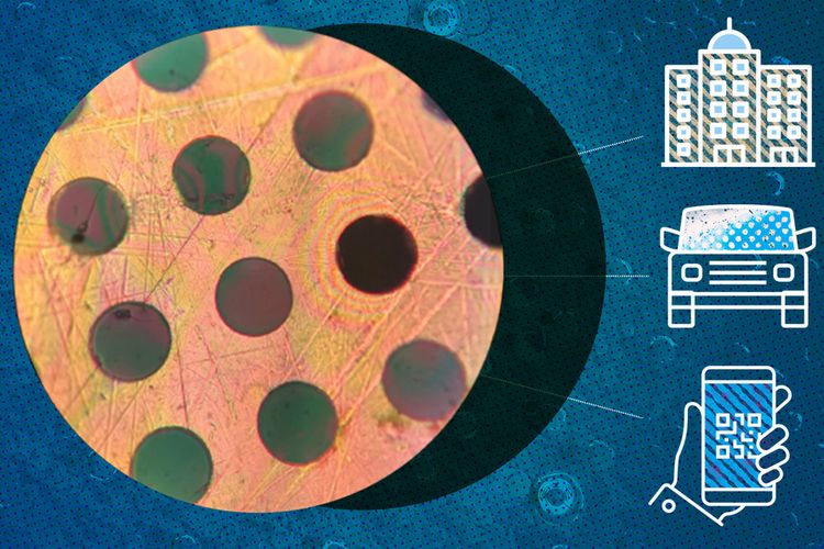 Penampakan mikroskopik polimer dua dimensi yang baru ditemukan oleh ilmuan MIT. Polimer ini sekuat baja namun ringan seperti plastik. 