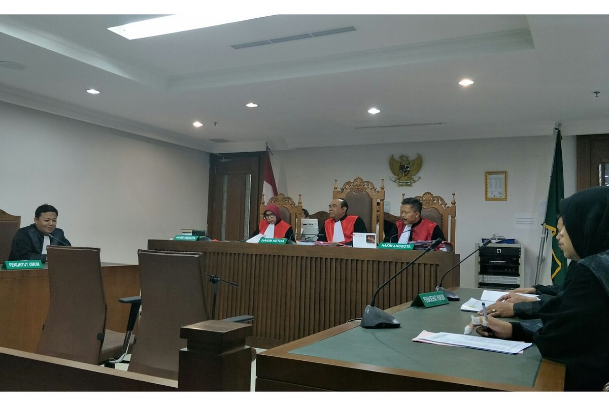 Suasana sidang 29 karyawan Gedung Sarinah terdakwa kerusuhan 21-22 Mei di Pengadilan Negeri Jakarta Pusat, Selasa (20/8/2019).