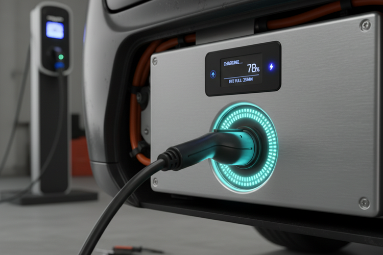 Ilustrasi pengisian baterai mobil listrik