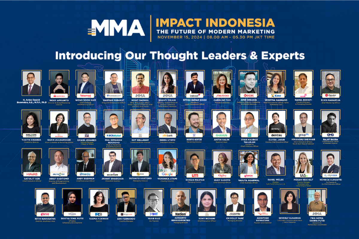 Forum MMA Impact Indonesia 2024 menghadirkan berbagai pemimpin industri Indonesia, digelar di The Ritz Carlton, Jakarta, Jumat (15/11/2024). 