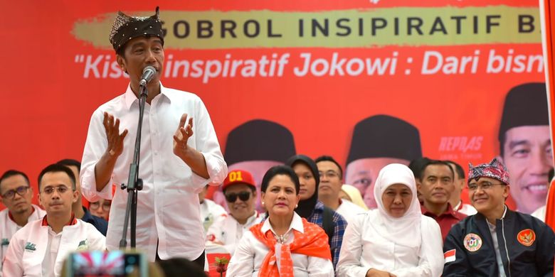 Joko Widodo calon presiden nomer urut 1 saat ngobrol inspiratif di Banyuwangi Senin (25/3/2019)