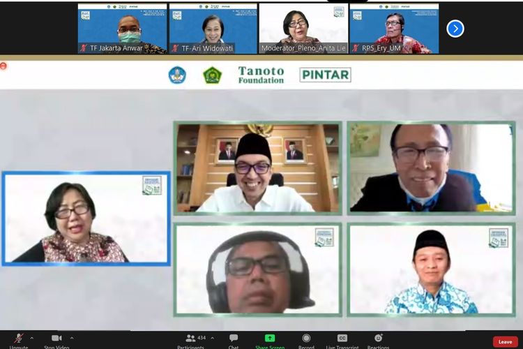 Tangkapan layar Seminar Nasional Inovasi LPTK Ciptakan Guru Unggul, yang digelar Tanoto Foundation bekerja sama dengan empat LPTK dan Kemdikbudristek, Rabu (3/11/2021).