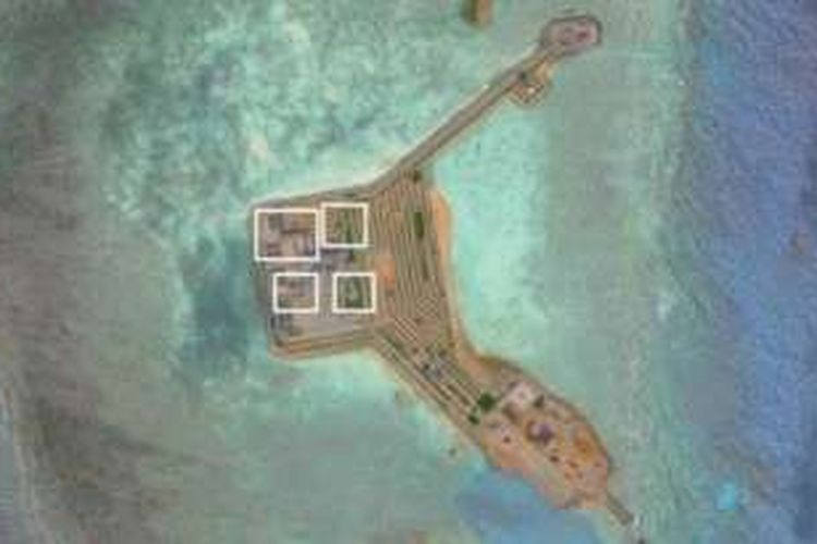 Gaven Reef adalah salah satu pulau buatan China di LCS yang diyakini sudah dipersenjatai.