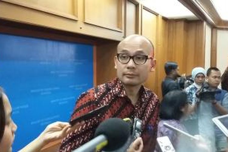 Juru Bicara Kementerian Luar Negeri RI Arrmanatha Nasir di Gedung Kemenlu RI, Jakarta, Rabu (13/5/2015).