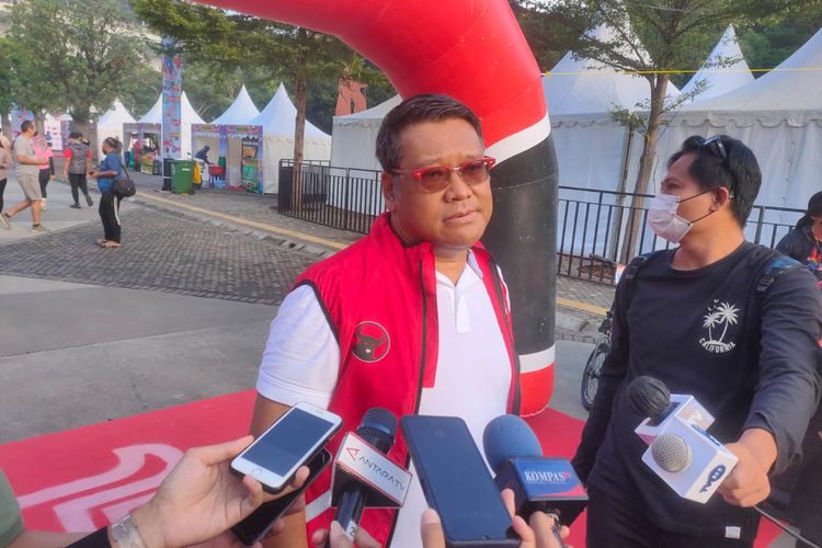 Ketua DPP PDI-P Eriko Sotarduga di Kawasan Gelora Bung Karno, Jakarta, Minggu (27/3/2022).