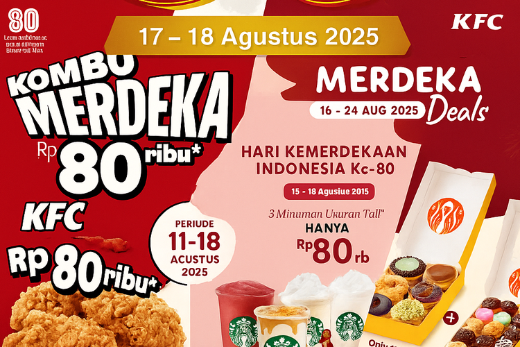 Foto : Promo HUT ke-80 RI: Diskon Pizza, Donat, Burger, dan Minuman Segar