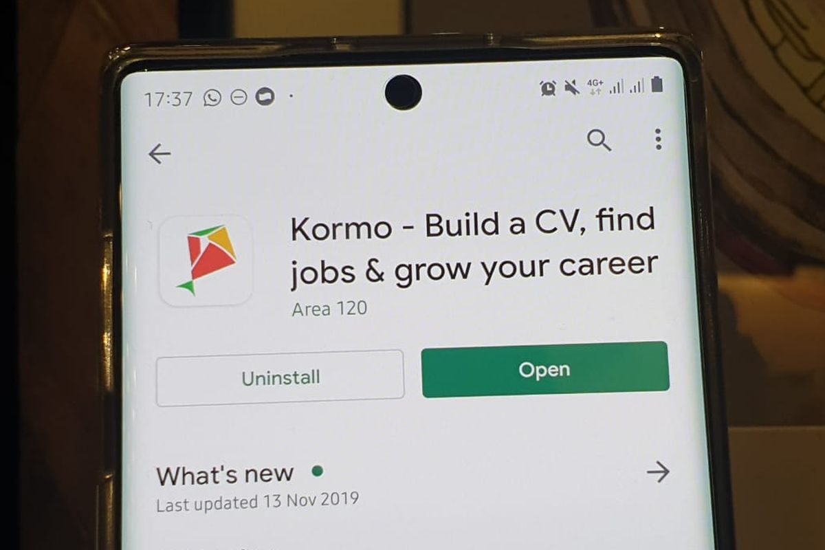 Aplikasi pencarian kerja Kormo buatan Google