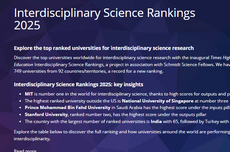 18 Universitas Terbaik Versi THE Interdisciplinary Science Rankings 2025