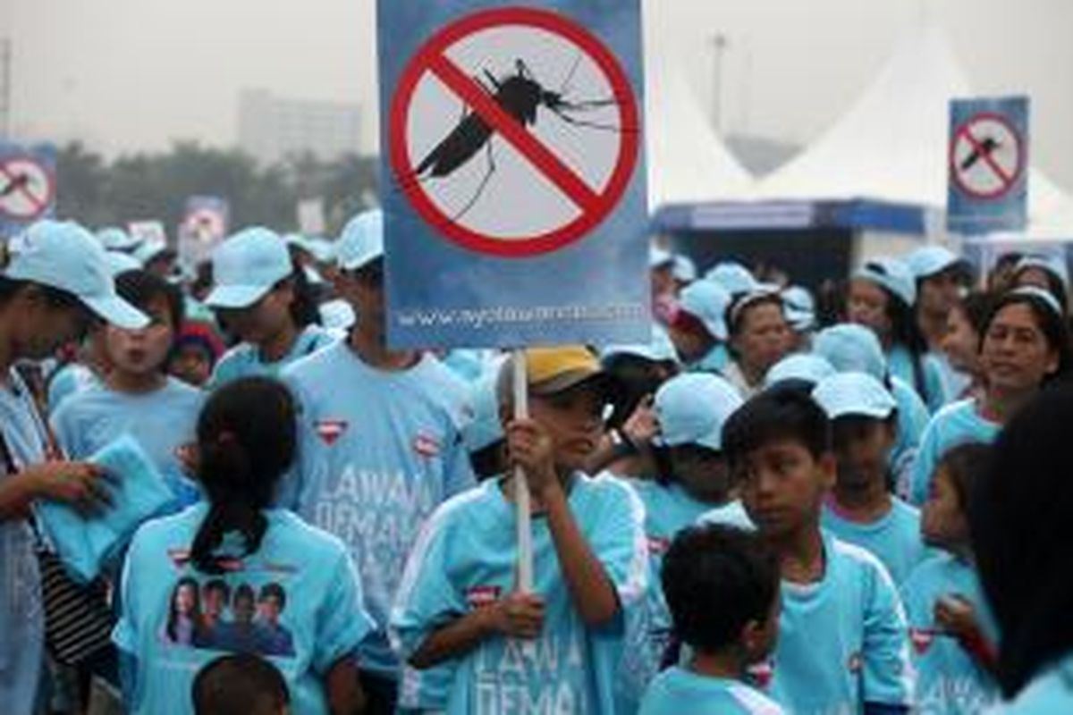 /Pembukaan gerakan aksi melawan DBD melibatkan anak-anak sekolah di Jakarta.