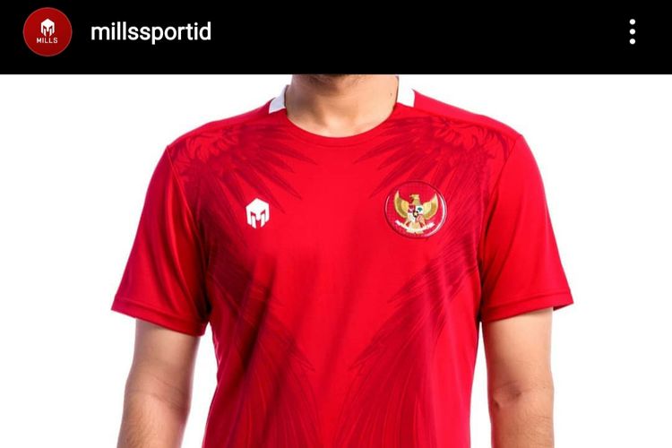 Penampakan jersey kandang terbaru tim nasional Indonesia.