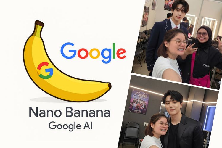 Hasil edit foto bareng Enhypen di Gemini Galaxy Z Flip 7. Hasilnya terlihat rapi, HD, dan nyata sekali, seperti diambil di belakang panggung sungguhan.
