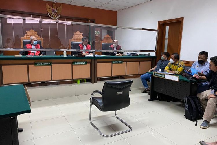 Suasana sidang lanjutan kelengkapan alamat tergugat konsumen Meikarta batal digelar di Pengadilan Negeri (PN) Jakarta Barat, Selasa (7/2/2023). Sidang ini rencananya akan digelar pada tanggal 28 Februari 2023 mendatang.  