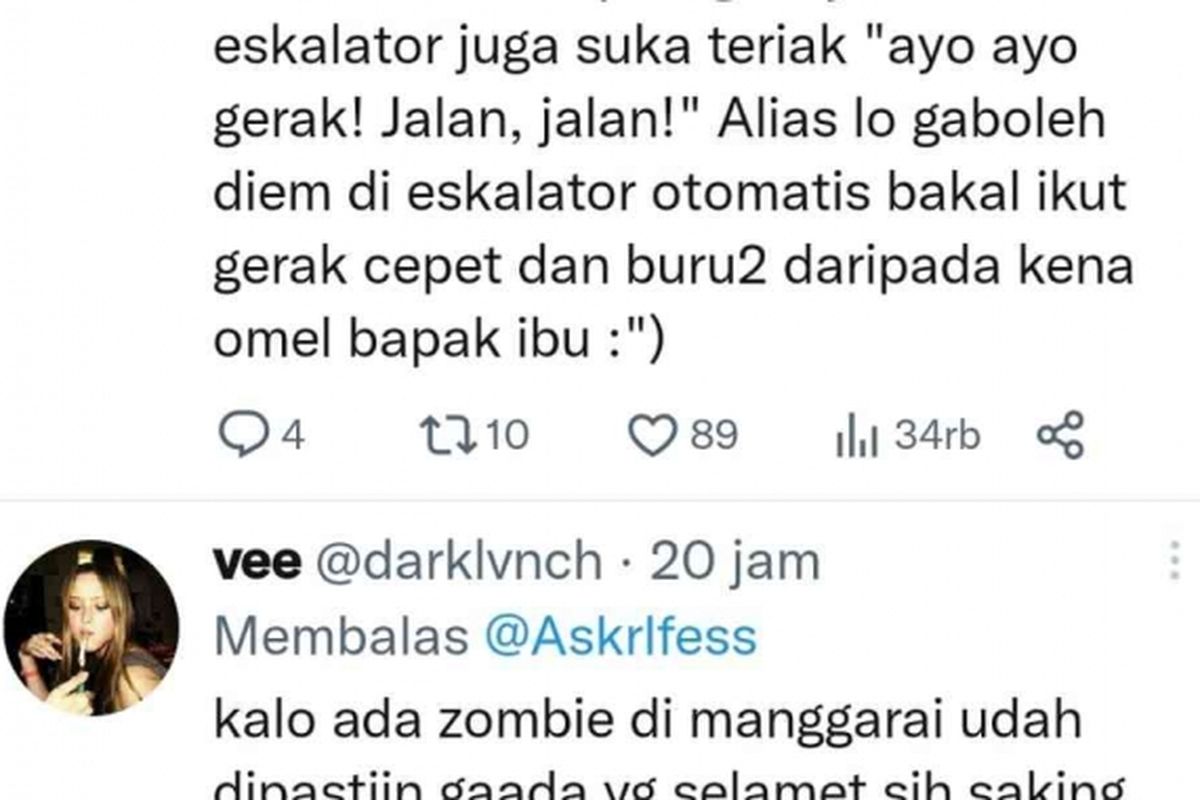 Tangkapan layar Twitter tentang Stasiun Manggarai