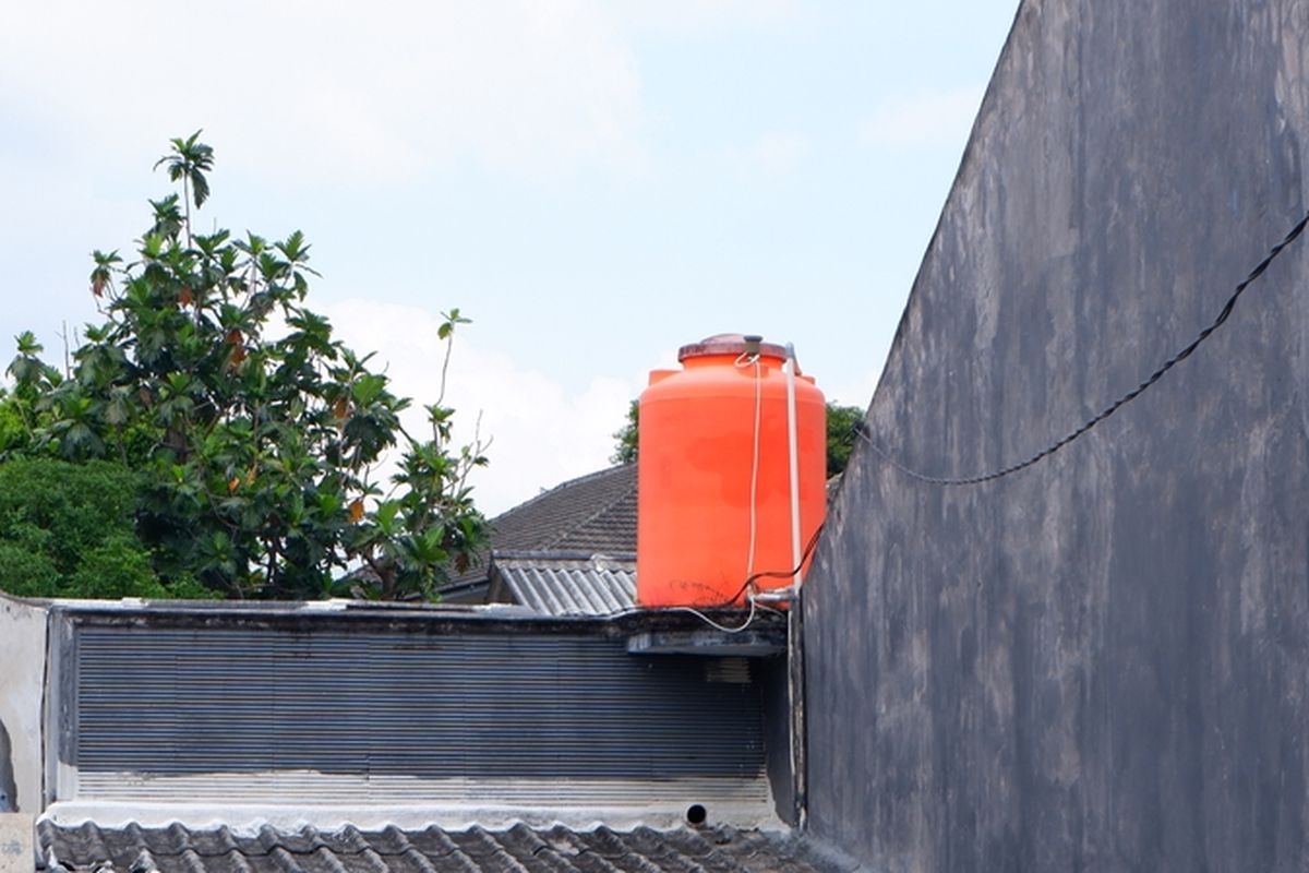 Ilustrasi tangki air, toren air, tandon air