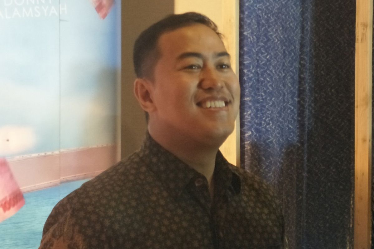 Pandji Pragiwaksono di sela gala premier film Insya Allah Sah 2 di XXI Epicentrum Walk, Jakarta Selatan, Rabu (6/6/2018) malam.