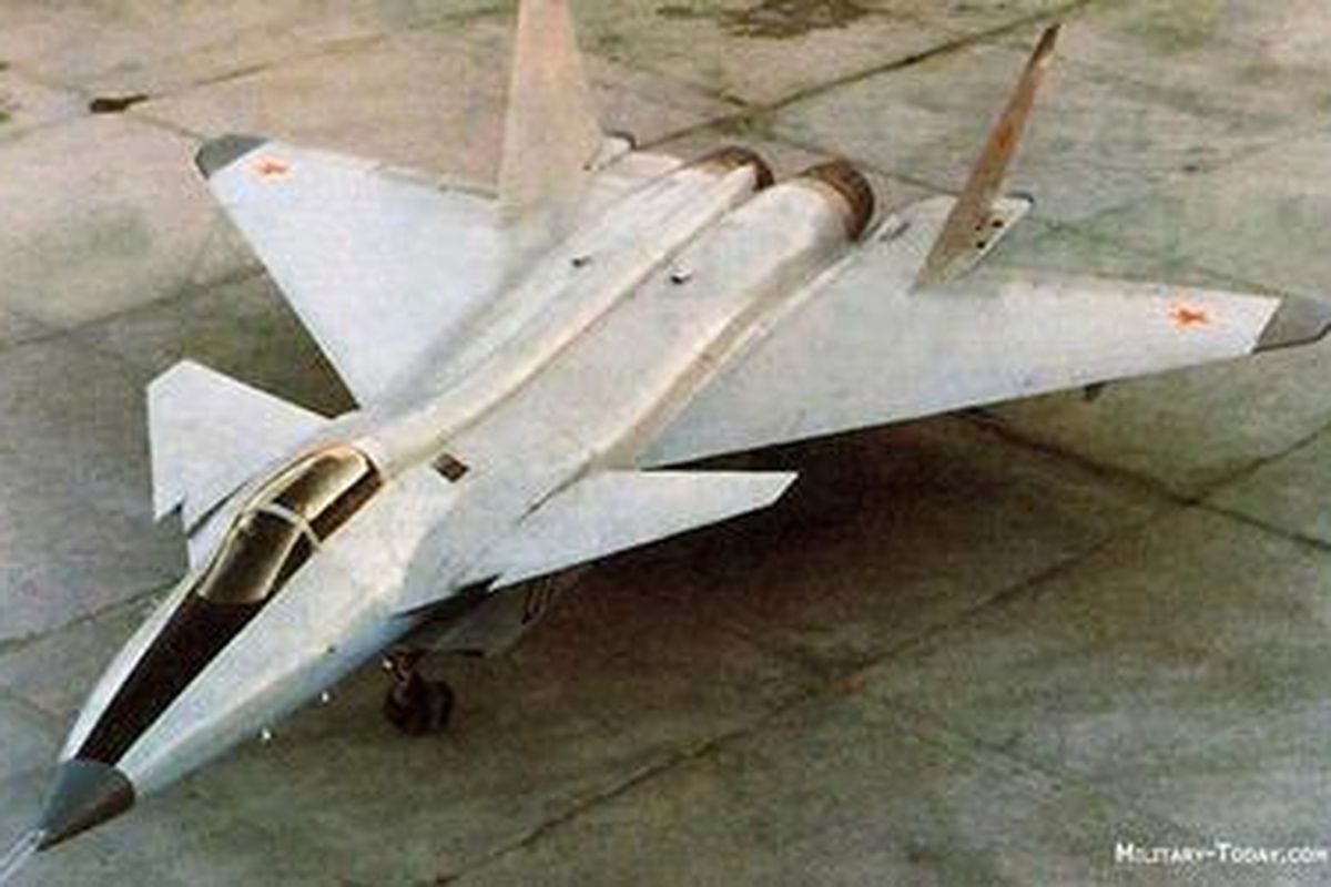 Inilah model pesawat Mikoyan 1.44 buatan Rusia, yang diduga mendasari desain pesawat J-20 China. 