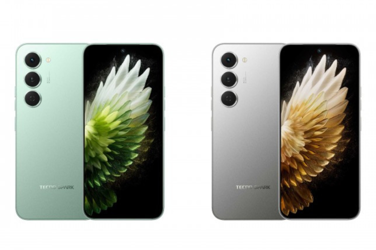 Tecno Spark 40 Pro. Ponsel ini tersedia dalam empat varian warna, meliputi Ink Black, Moon Titanium, Lake Blue, dan Bamboo Green.