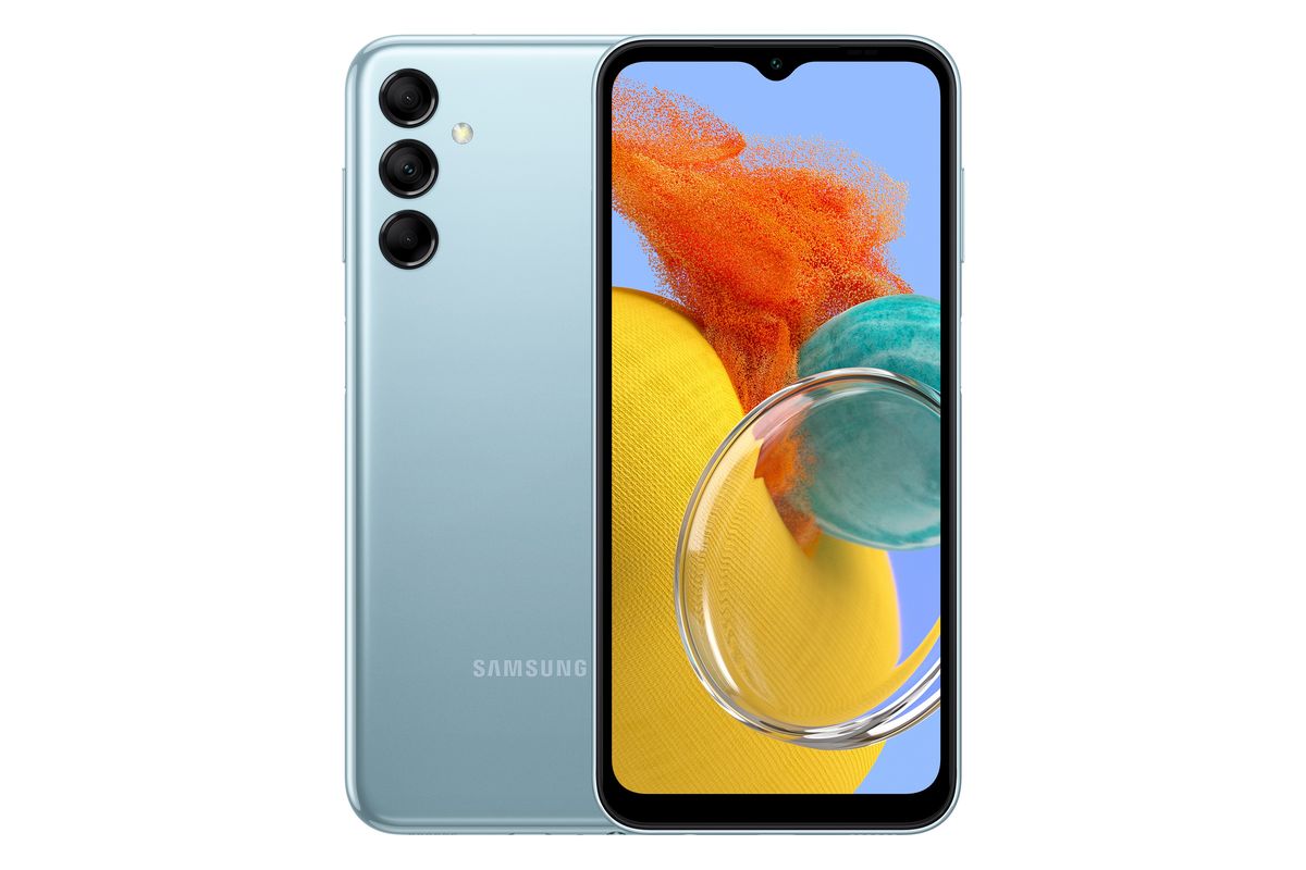 Samsung Galaxy M14 5G varian warna Blue.