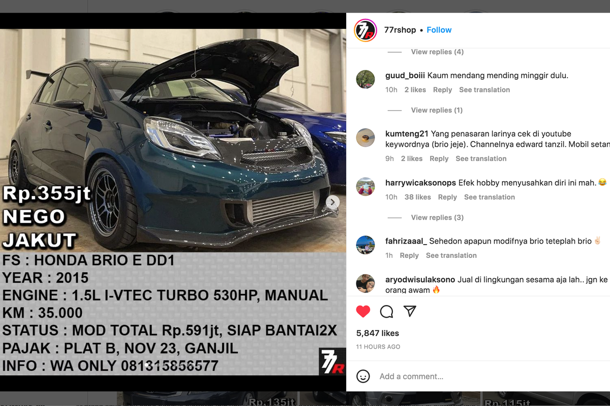 Honda Brio Bekas dibanderol Rp 355 juta