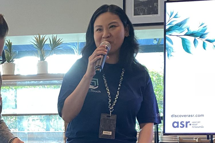 Co-Founder EcoTouch, Christina di acara Partnership Launching Ascott Jakarta dan EcoTouch di Serumpun Resto, Jakarta Pusat, pada Rabu (9/10/2024).