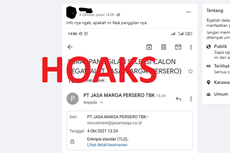 [HOAKS] Email Berisi Surat Panggilan Seleksi Calon Pegawai PT Jasa Marga