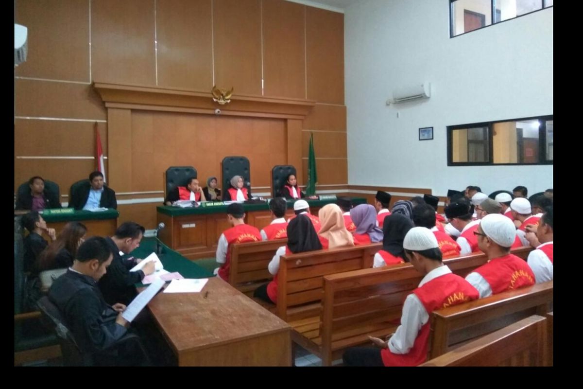 Suasana ruang sidang Pengadilan Negeri Kota Depok saat sidang kasus Koperasi Pandawa, Kamis (30/11/2017).