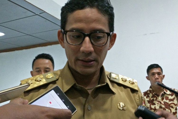 Wakil Gubernur DKI Jakarta Sandiaga Uno di Balai Kota DKI Jakarta, Jalan Medan Merdeka Selatan, Senin (27/11/2017).