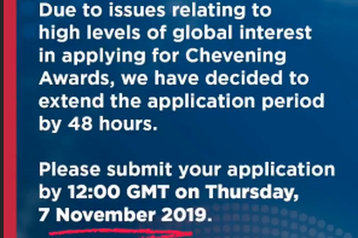 Perpanjangan Pendaftaran Beasiswa Chevening