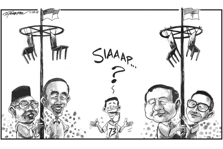 Karikatur pasangan calon presiden dan wakil presiden 2019.