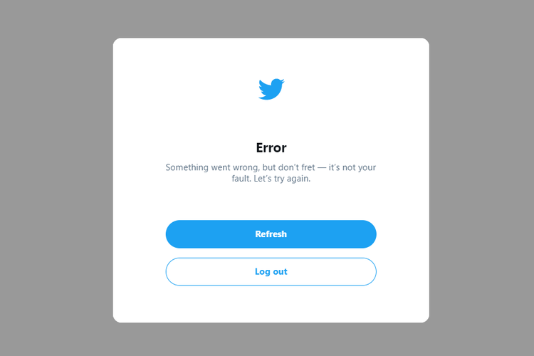 Twitter versi web mengalami eror, Sabtu (17/4/2021) malam.