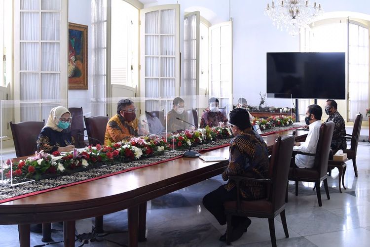 Presiden Jokowi saat menerima Tim Percepatan Pengembangan Vaksin di Istana Kepresidenan Bogor Jawa Barat, Rabu (9/9/2020).
