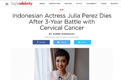 Kematian Julia Perez Diberitakan Media Hiburan Amerika