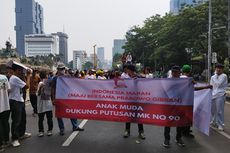 Pendukung Prabowo-Gibran Demo di Patung Kuda, Dukung Putusan MK soal Batas Usia Capres-Cawapres