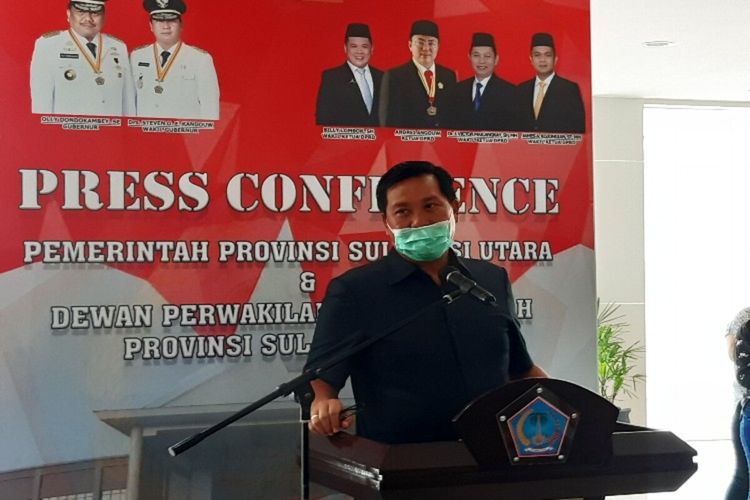 Wakil Gubernur Sulawesi Utara Steven Kandouw diwawancara usai rapat paripurna di kantor DPRD Sulut, Rabu (15/4/2020) lalu.