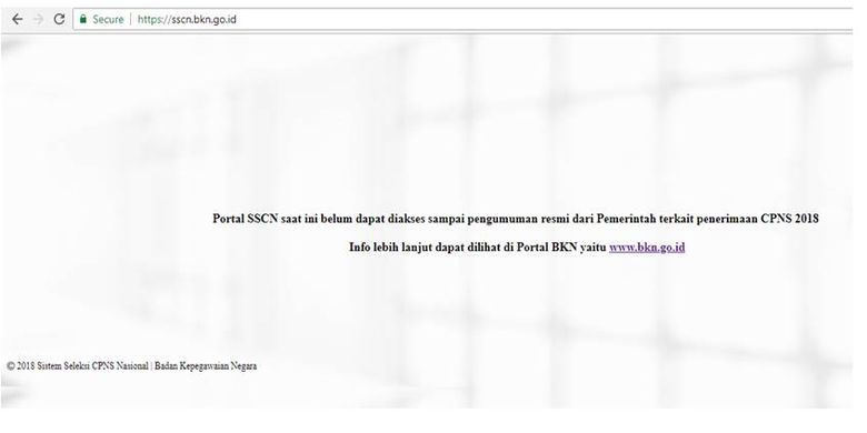 Keterangan pada portal SSCN