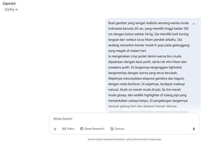 Ilustrasi cara membuat foto realistis AI dengan menggunakan Gemini.