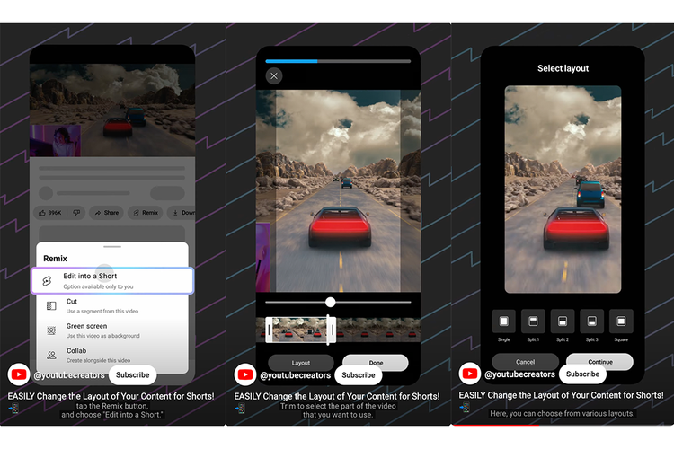 YouTube menghadirkan opsi Layout baru untuk memudahkan kreator mengunggah konten Shorts