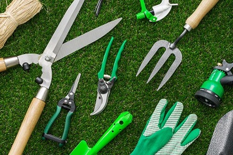 Ilustrasi alat berkebun, ilustrasi peralatan berkebun.